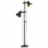 Lampa podłogowa z 2 kloszami, czarna, E27, żeliwo