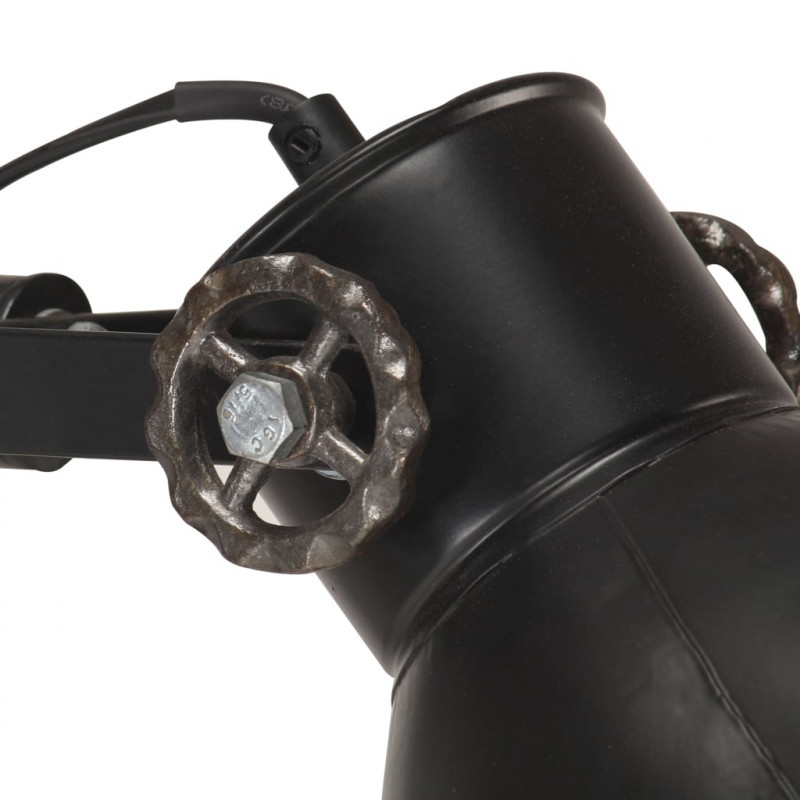 Lampa podłogowa z 2 kloszami, czarna, E27, żeliwo