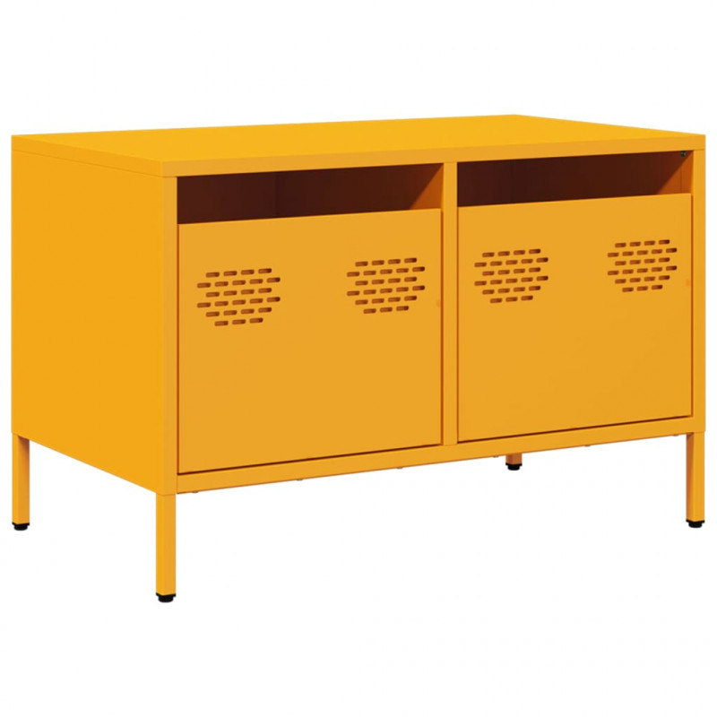 Szafka RTV, musztardowa, 68x39x43,5 cm, stal walcowana na zimno