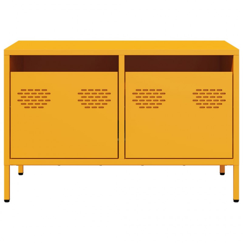 Szafka RTV, musztardowa, 68x39x43,5 cm, stal walcowana na zimno