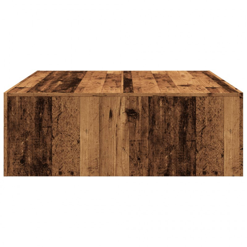 Stolik kawowy, kolor starego drewna, 100x100x35 cm