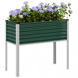 Donica ogrodowa, zielona, 100x41x90 cm, stal