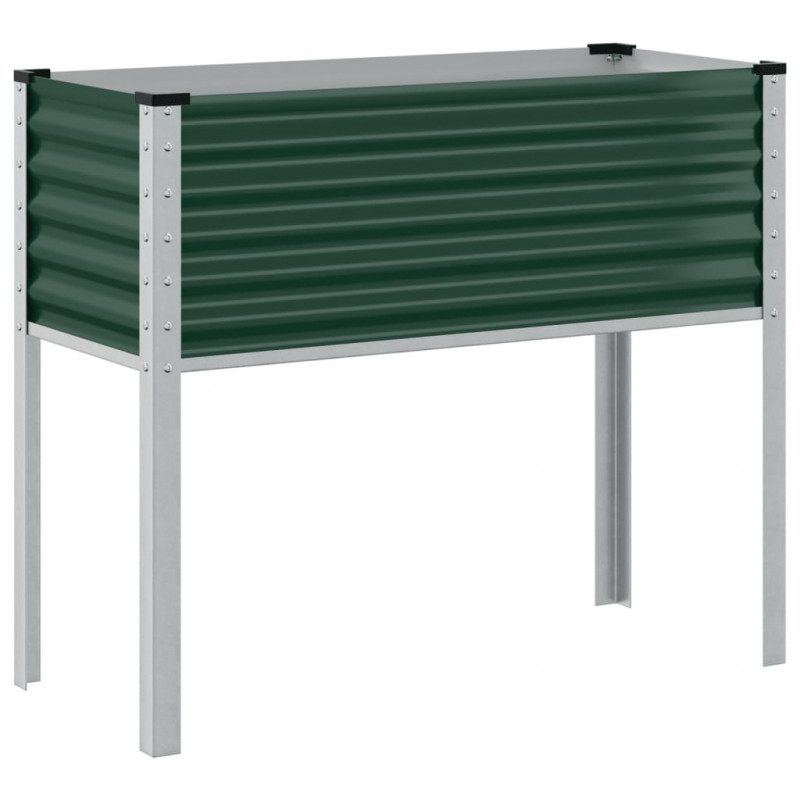 Donica ogrodowa, zielona, 100x41x90 cm, stal
