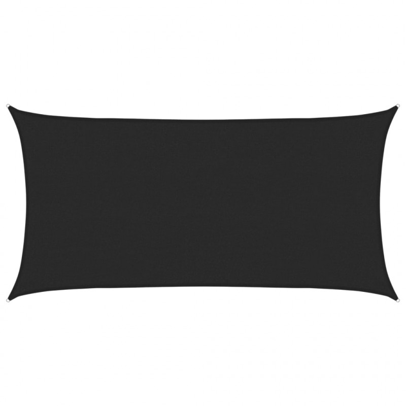 Żagiel przeciwsłoneczny, 160 g/m², czarny, 2x3,5 m, HDPE
