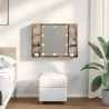 Szafka z lustrem i LED, kolor starego drewna, 76x15x55 cm