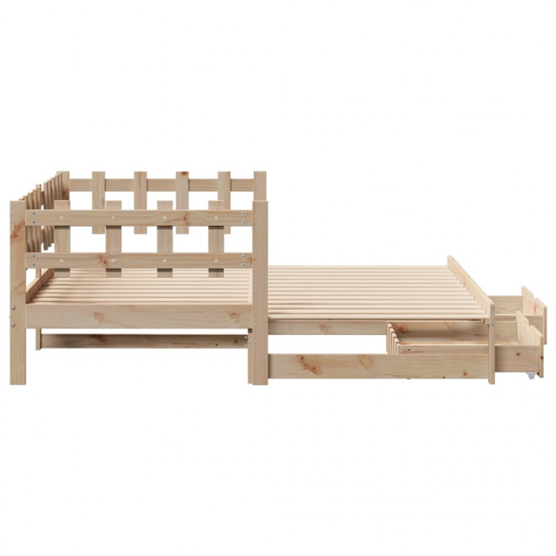 Sofa rozsuwana z szufladami, bez materaca, 90x200 cm
