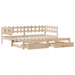 Sofa rozsuwana z szufladami, bez materaca, 90x190 cm