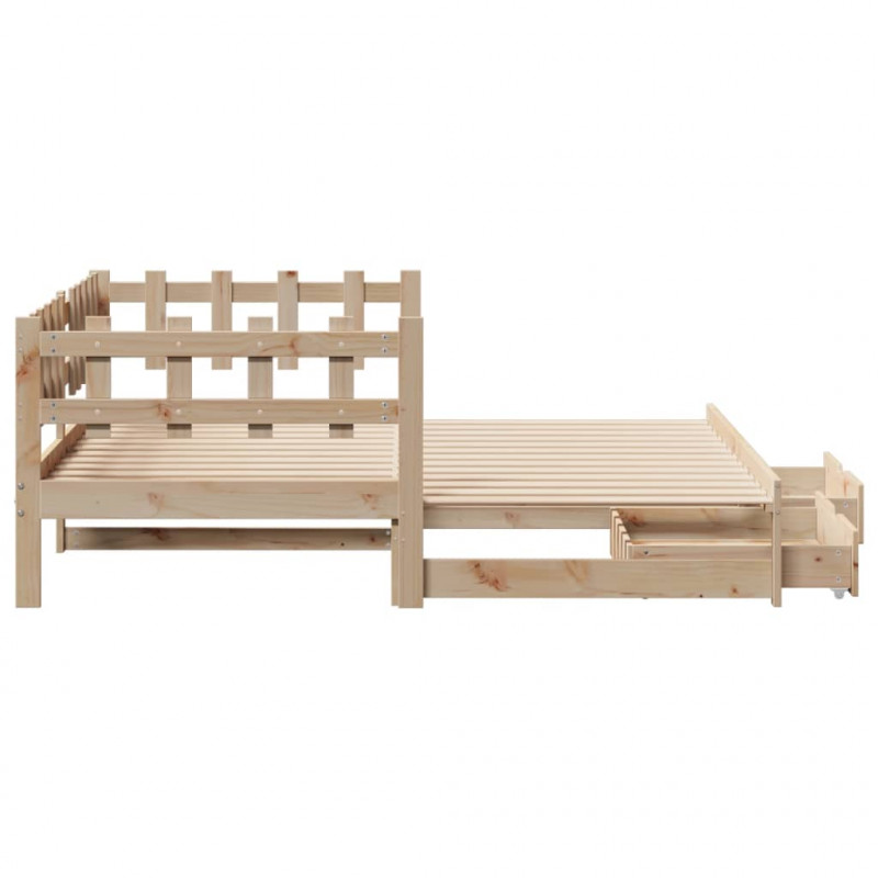 Sofa rozsuwana z szufladami, bez materaca, 90x190 cm