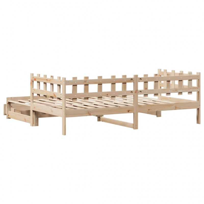 Sofa rozsuwana z szufladami, bez materaca, 90x190 cm