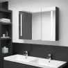 Szafka łazienkowa z lustrem i LED, 89x14x62 cm, lśniąca czerń