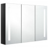 Szafka łazienkowa z lustrem i LED, 89x14x62 cm, lśniąca czerń
