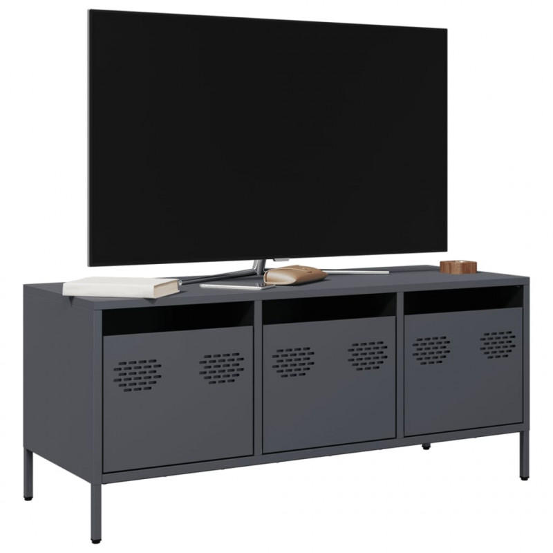 Szafka RTV, antracyt, 101,5x39x43,5 cm, stal walcowana na zimno