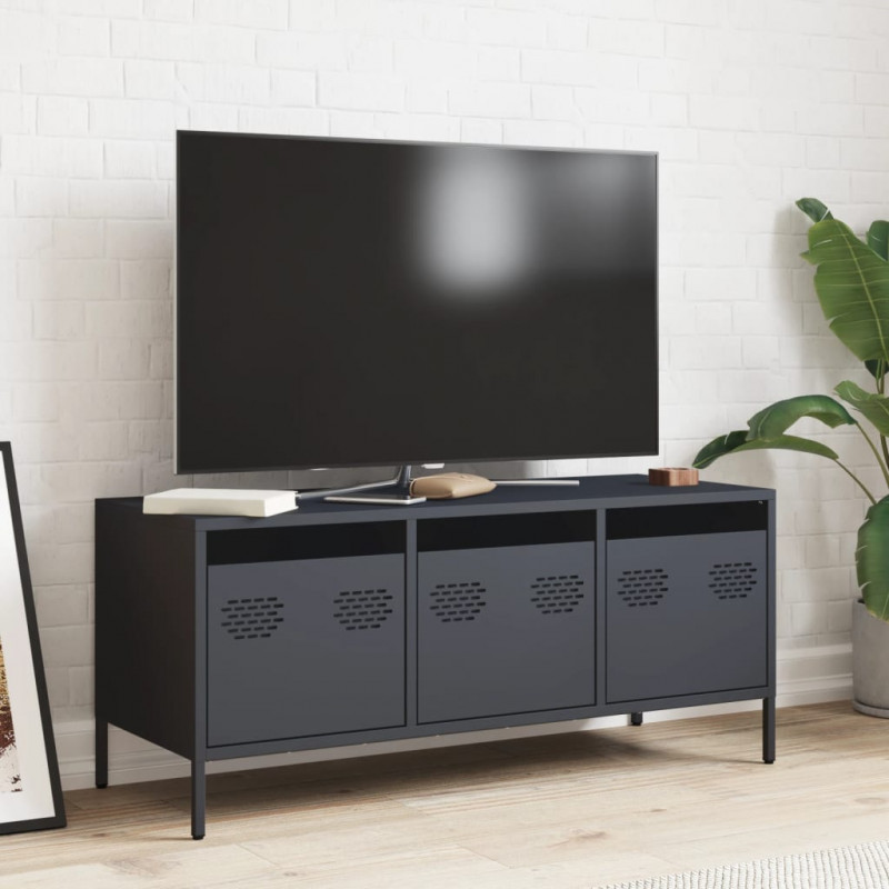 Szafka RTV, antracyt, 101,5x39x43,5 cm, stal walcowana na zimno