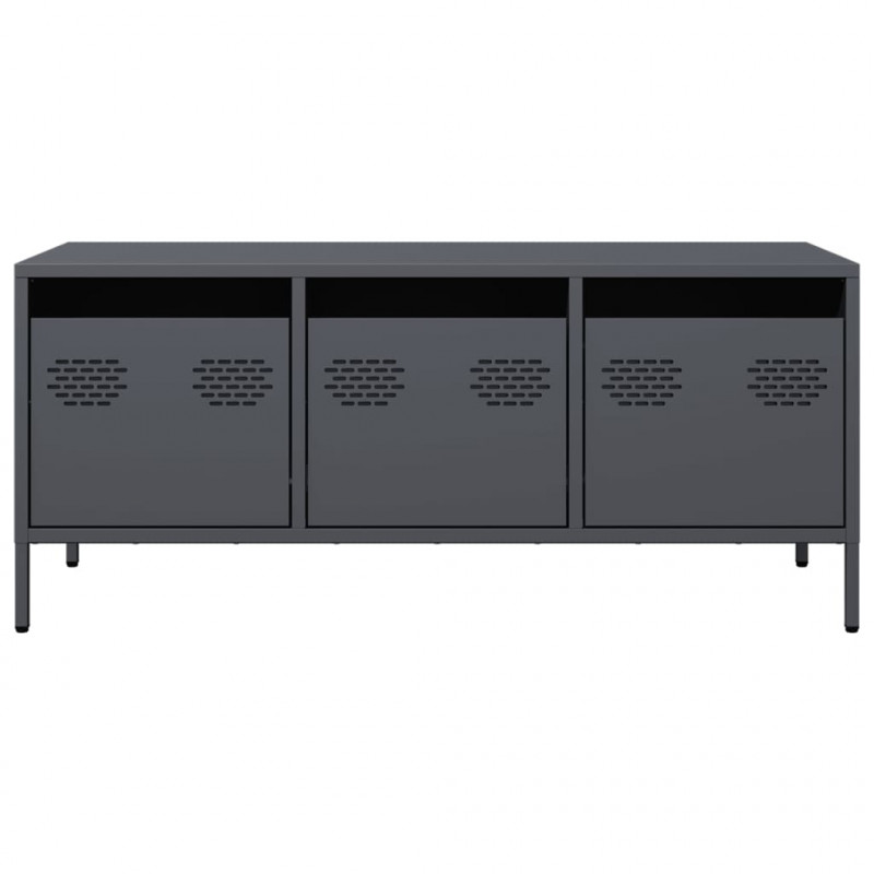 Szafka RTV, antracyt, 101,5x39x43,5 cm, stal walcowana na zimno