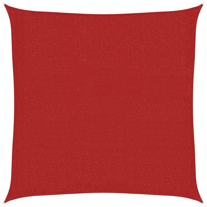 Żagiel przeciwsłoneczny, 160 g/m², czerwony, 3,6x3,6 m, HDPE