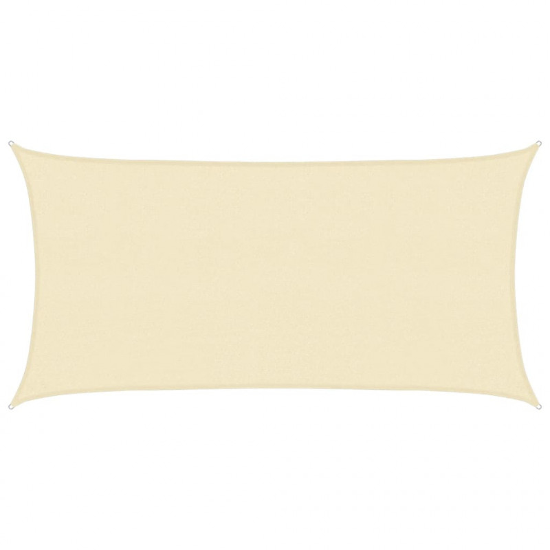 Żagiel przeciwsłoneczny, 160 g/m², kremowy, 2,5x5 m, HDPE