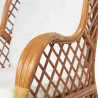 Fotel z poduszką, jasnobrązowy, naturalny rattan i len