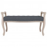 Ławka, ciemnoszara, 110x45x60 cm, tapicerowana aksamitem
