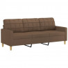 3-osobowa sofa z podnóżkiem, brązowy, 180 cm, tkaniną