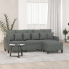 3-osobowa sofa z podnóżkiem, ciemnoszary, 180 cm, tkaniną