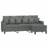 3-osobowa sofa z podnóżkiem, ciemnoszary, 180 cm, tkaniną