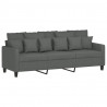 3-osobowa sofa z podnóżkiem, ciemnoszary, 180 cm, tkaniną