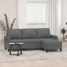 3-osobowa sofa z podnóżkiem, ciemnoszary, 180 cm, tkaniną