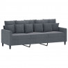 3-osobowa sofa z podnóżkiem, ciemnoszary, 180 cm, aksamit