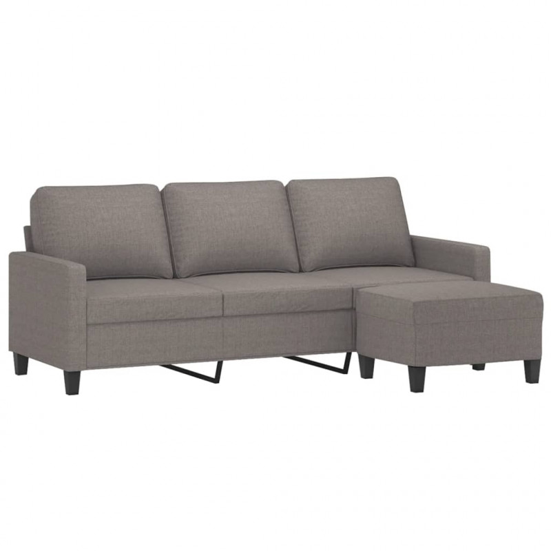3-osobowa sofa z podnóżkiem, taupe, 180 cm, tkaniną