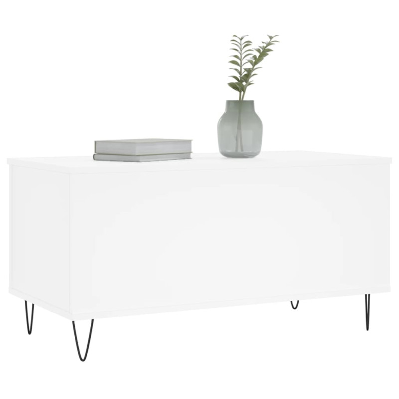 Stolik kawowy, biały 90x44,5x45 cm, materiał drewnopochodny