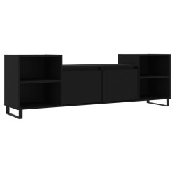 Szafka pod TV, czarna, 160x35x55 cm, materiał drewnopochodny