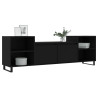 Szafka pod TV, czarna, 160x35x55 cm, materiał drewnopochodny