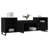 Szafka pod TV, czarna, 160x35x55 cm, materiał drewnopochodny