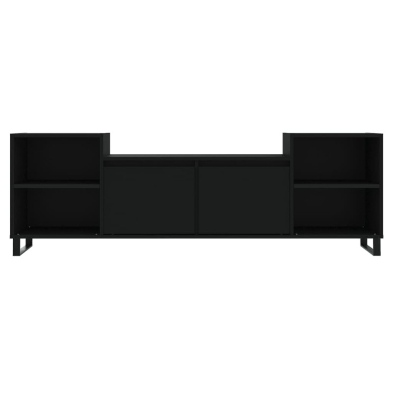 Szafka pod TV, czarna, 160x35x55 cm, materiał drewnopochodny