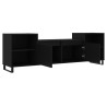 Szafka pod TV, czarna, 160x35x55 cm, materiał drewnopochodny