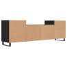 Szafka pod TV, czarna, 160x35x55 cm, materiał drewnopochodny