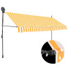 Ręcznie zwijana markiza z LED, 350 cm, biało-pomarańczowa