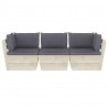 Ogrodowa sofa 3-osobowa z palet, z poduszkami, drewno świerkowe