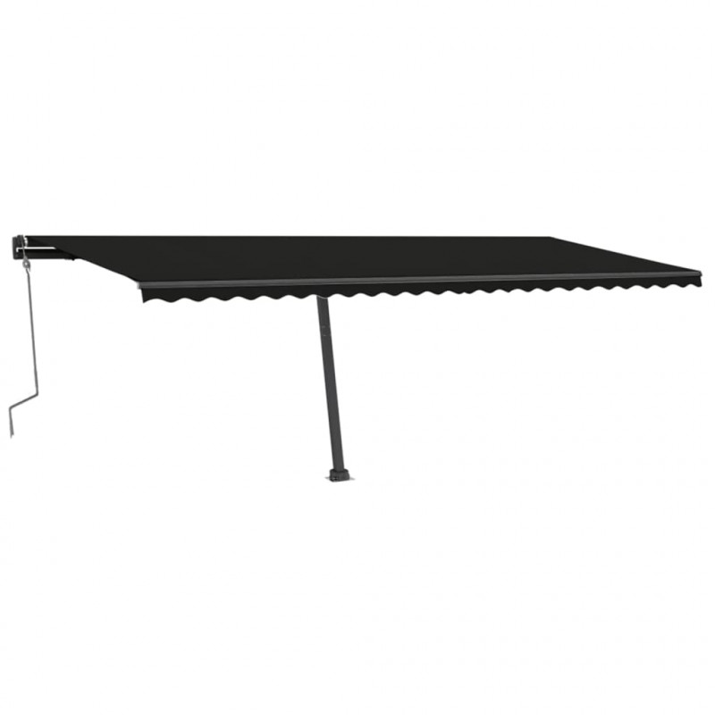 Ręcznie zwijana markiza z LED, 600 x 300 cm, antracytowa