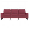 3-osobowa sofa z podnóżkiem winna czerwień 180 cm, tkaniną