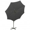 Parasol wiszący z lampkami LED i słupkiem, antracytowy, 300 cm