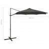 Parasol wiszący z lampkami LED i słupkiem, antracytowy, 300 cm