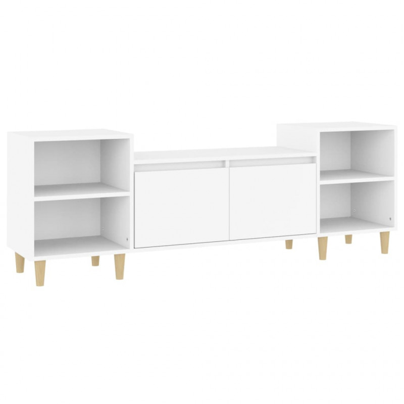 Szafka pod TV, biała, 80x36x50 cm, materiał drewnopochodny