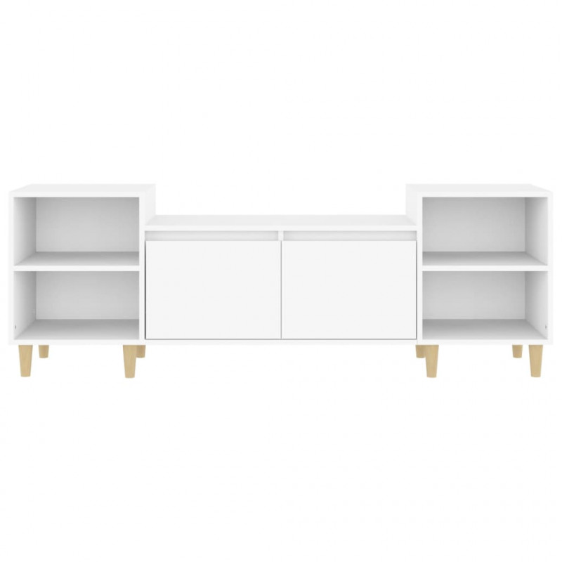 Szafka pod TV, biała, 80x36x50 cm, materiał drewnopochodny