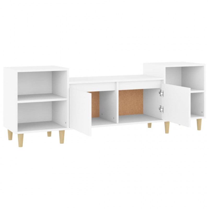 Szafka pod TV, biała, 80x36x50 cm, materiał drewnopochodny
