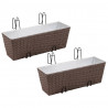 Donice balkonowe prostokątne 50 cm x2 brąz