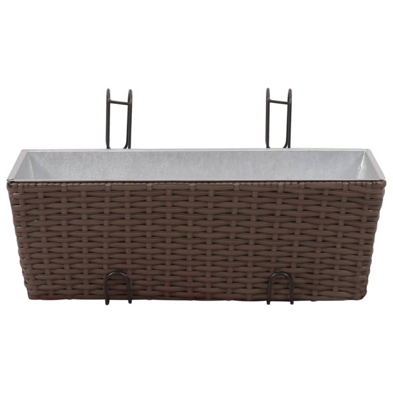Donice balkonowe prostokątne 50 cm x2 brąz