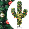 Świąteczny kaktus ze stojakiem i LED, zielony, 150 cm, PVC