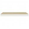 Półki ścienne, 2 szt., dębowo-białe, 60x23,5x3,8 cm, MDF
