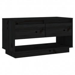 Szafka pod telewizor, czarna, 74x34x40 cm, lite drewno sosnowe